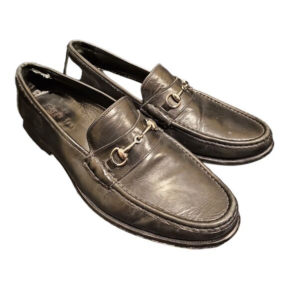 SOLD!! COLE HAAN Black Leather Horsebit Loafer Slip Ons - Size 10 1/2 - Picture 1 of 10